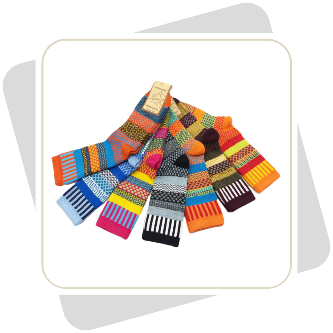 Damen Wollsocken, bunt \ 2 Paar