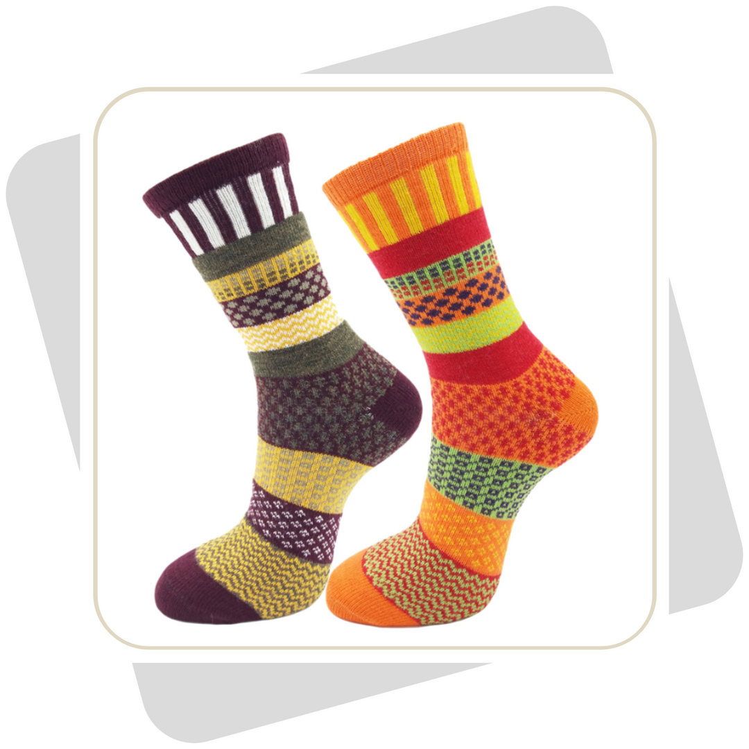 Damen Wollsocken, bunt \ 2 Paar