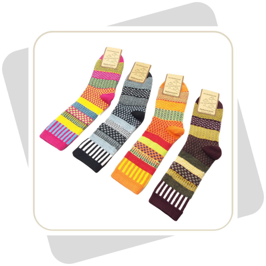 Damen Wollsocken, bunt \ 2 Paar