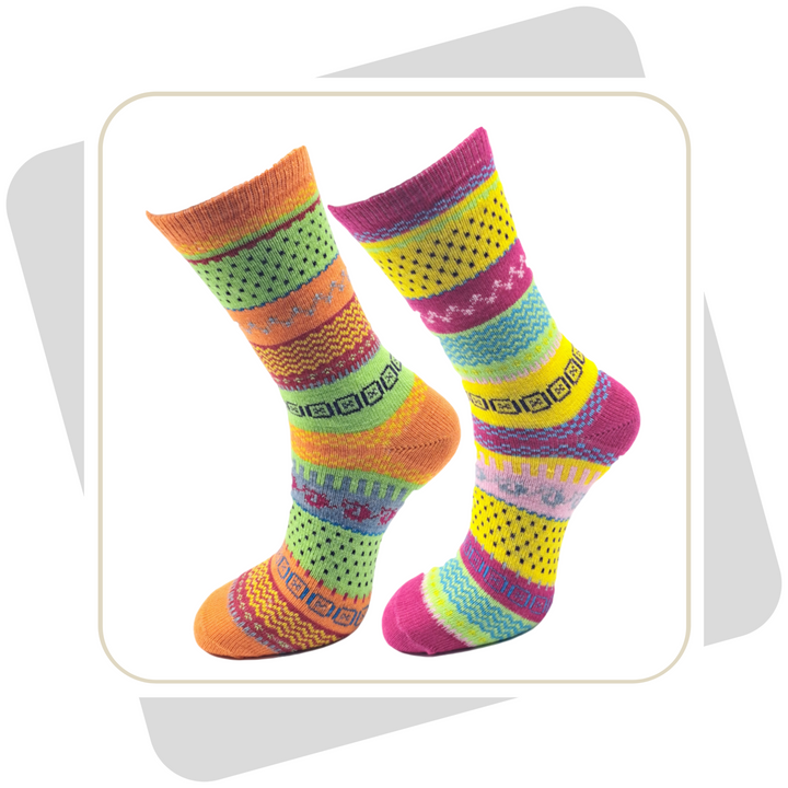 Damen Wollsocken, bunt \ 2 Paar