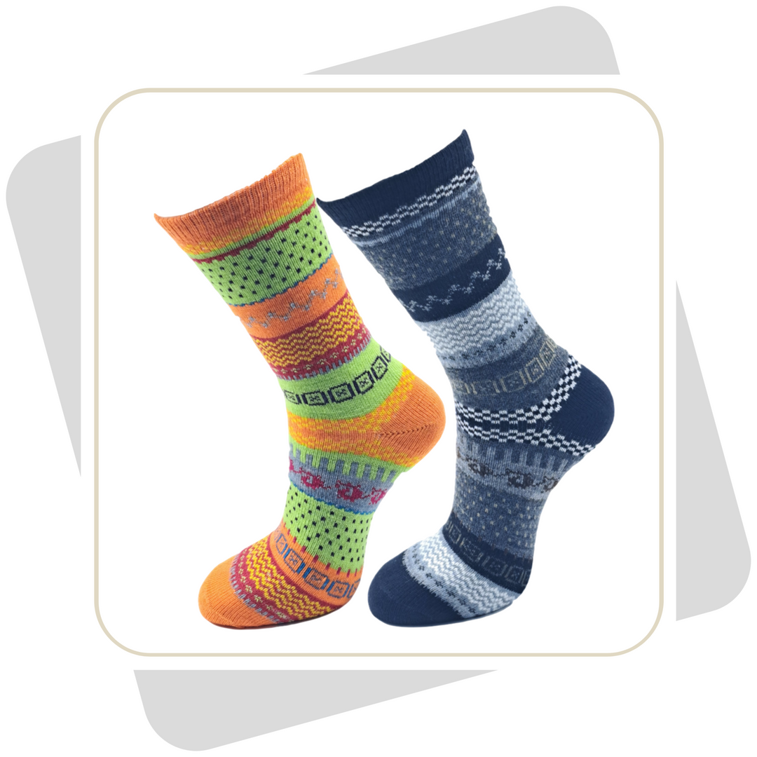 Damen Wollsocken, bunt \ 2 Paar