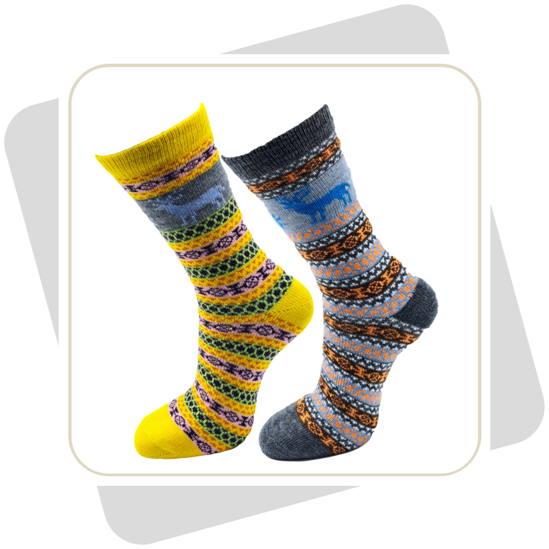 Damen Wollsocken, bunt \ 2 Paar