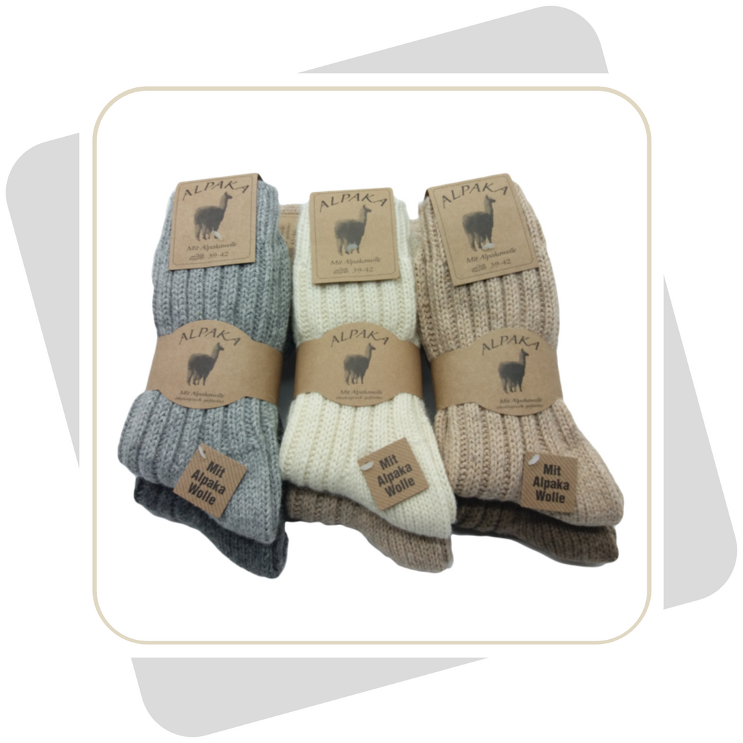 Damen Wollsocken mit Alpaka, schwere Qualität /2 Paar