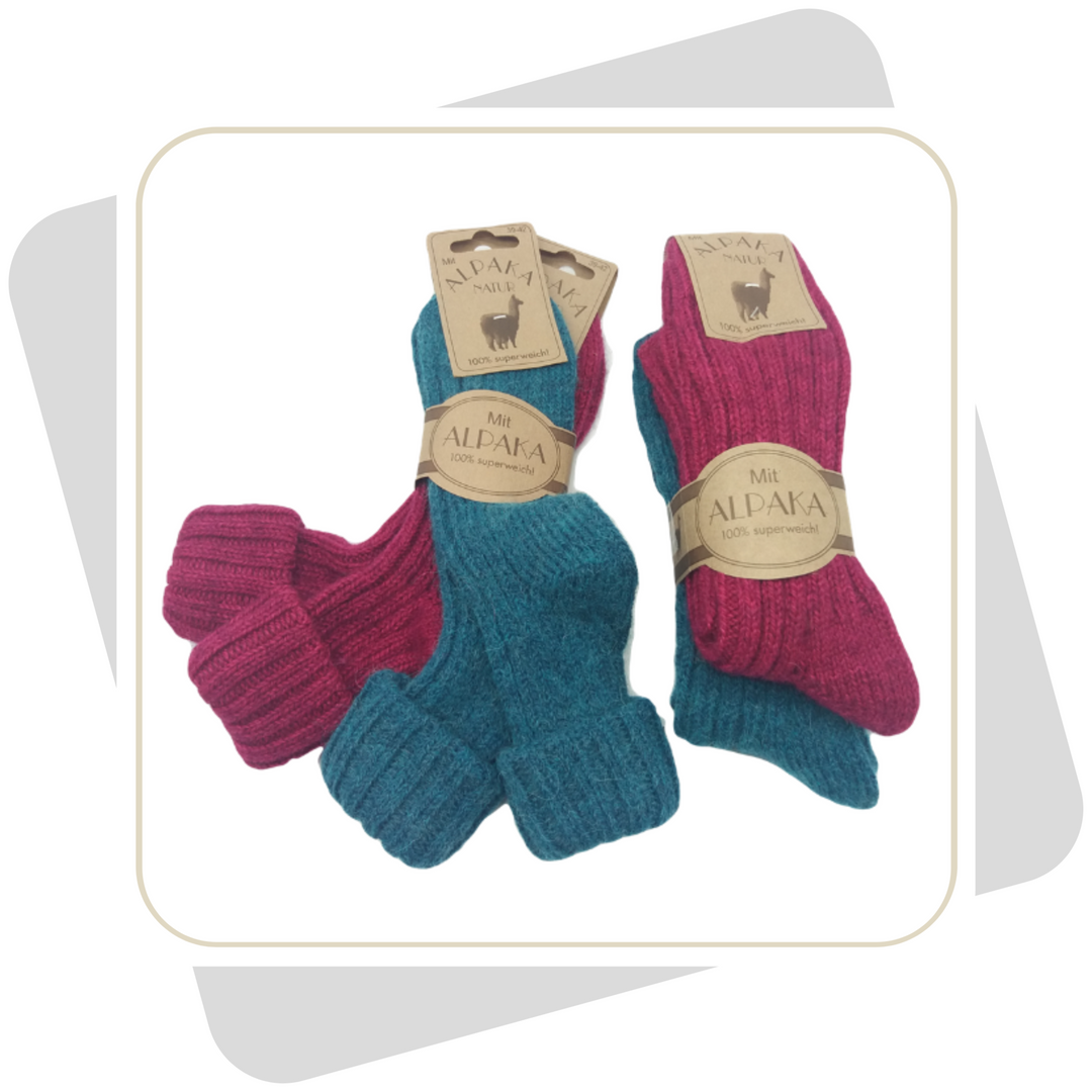 Damen Wollsocken mit Alpakawolle \ 2 Paar