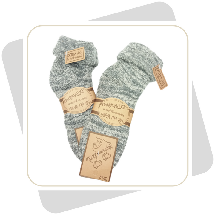 Damen Thermo Wollsocken, innen geraut mit Umschlag / 1 Paar