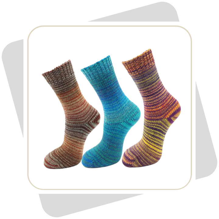 Damen Wollsocken, bunt (wie selbstgestrickt) \ 2 Paar