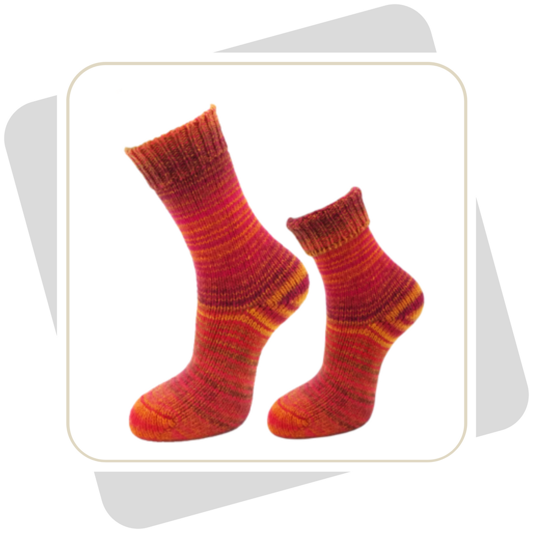 Damen Wollsocken, bunt (wie selbstgestrickt) \ 2 Paar