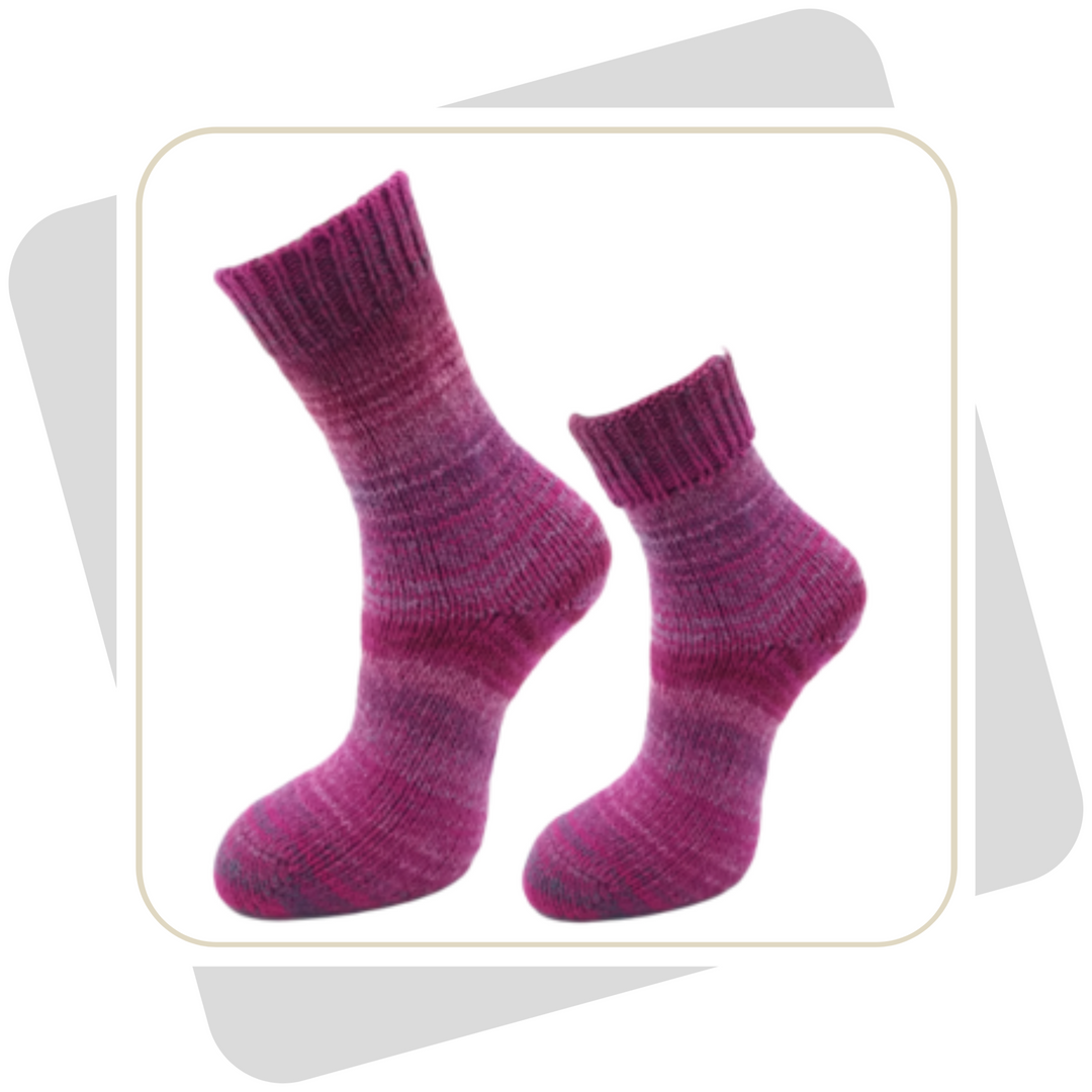 Damen Wollsocken, bunt (wie selbstgestrickt) \ 2 Paar