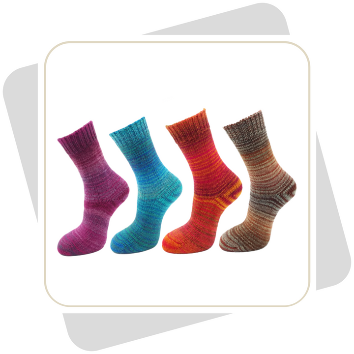 Damen Wollsocken, bunt (wie selbstgestrickt) \ 2 Paar