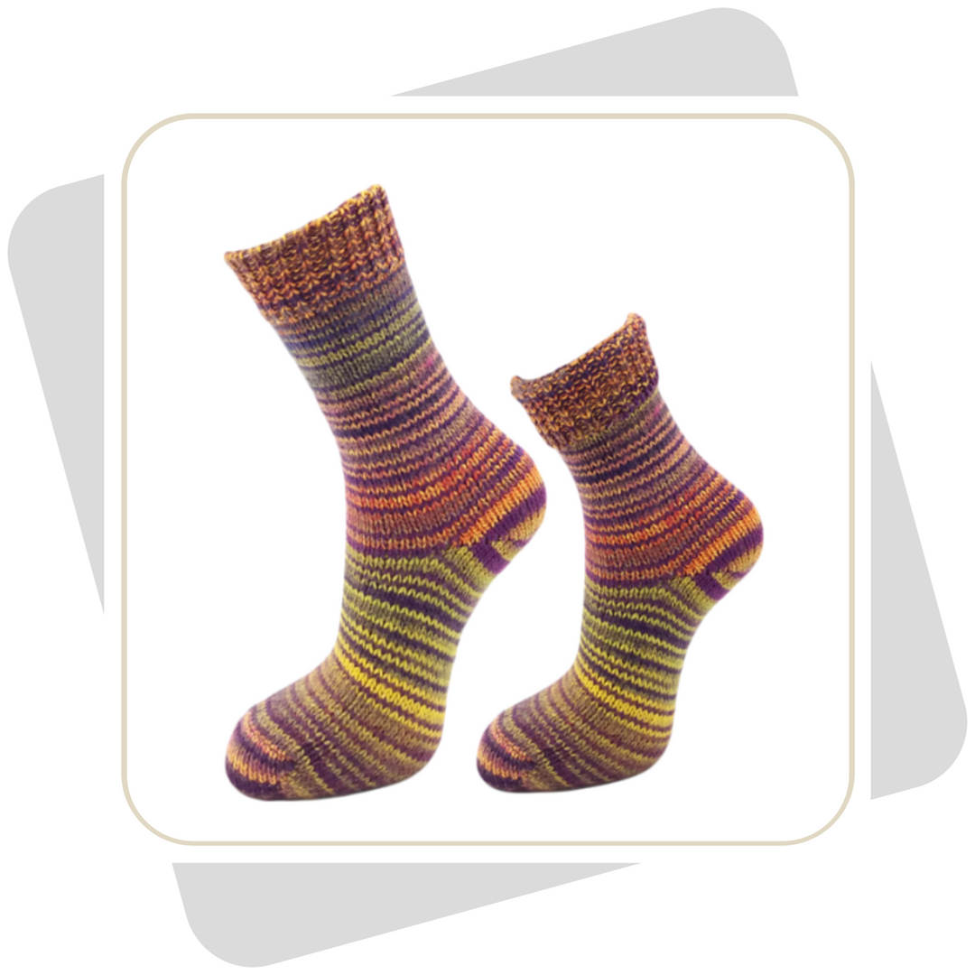 Damen Wollsocken, bunt (wie selbstgestrickt) \ 2 Paar