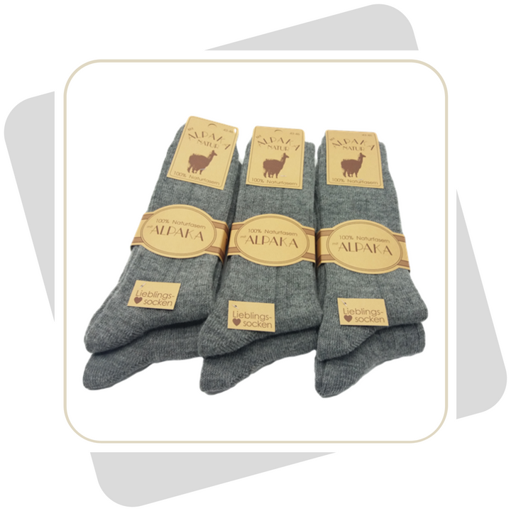 Herren 100% Wollsocken mit Alpaka und Schafwolle, dünne Qualität / 2 paar