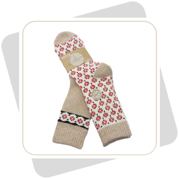 Damen Wintersocken mit Wolle  / 2 Paar