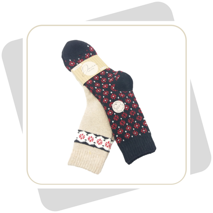 Damen Wintersocken mit Wolle  / 2 Paar