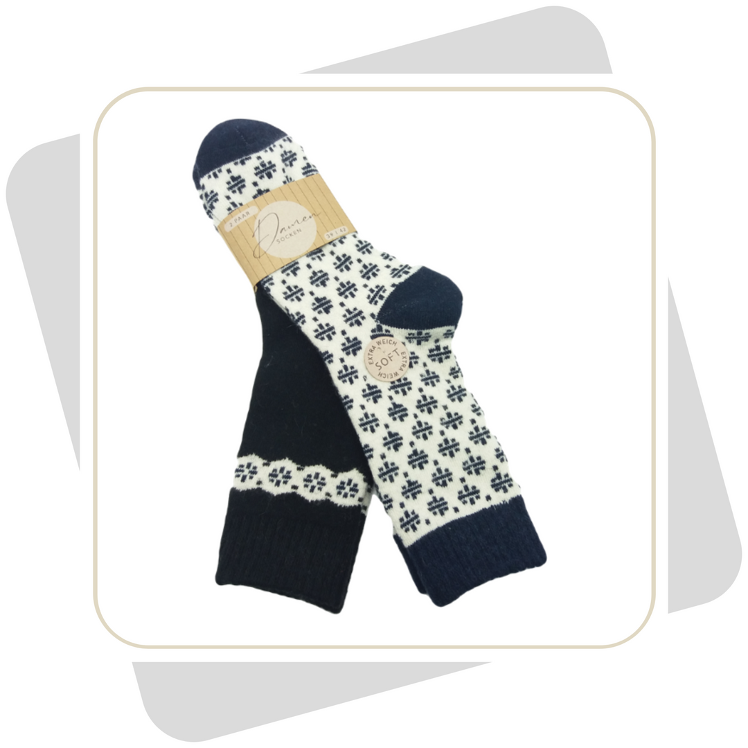 Damen Wintersocken mit Wolle  / 2 Paar