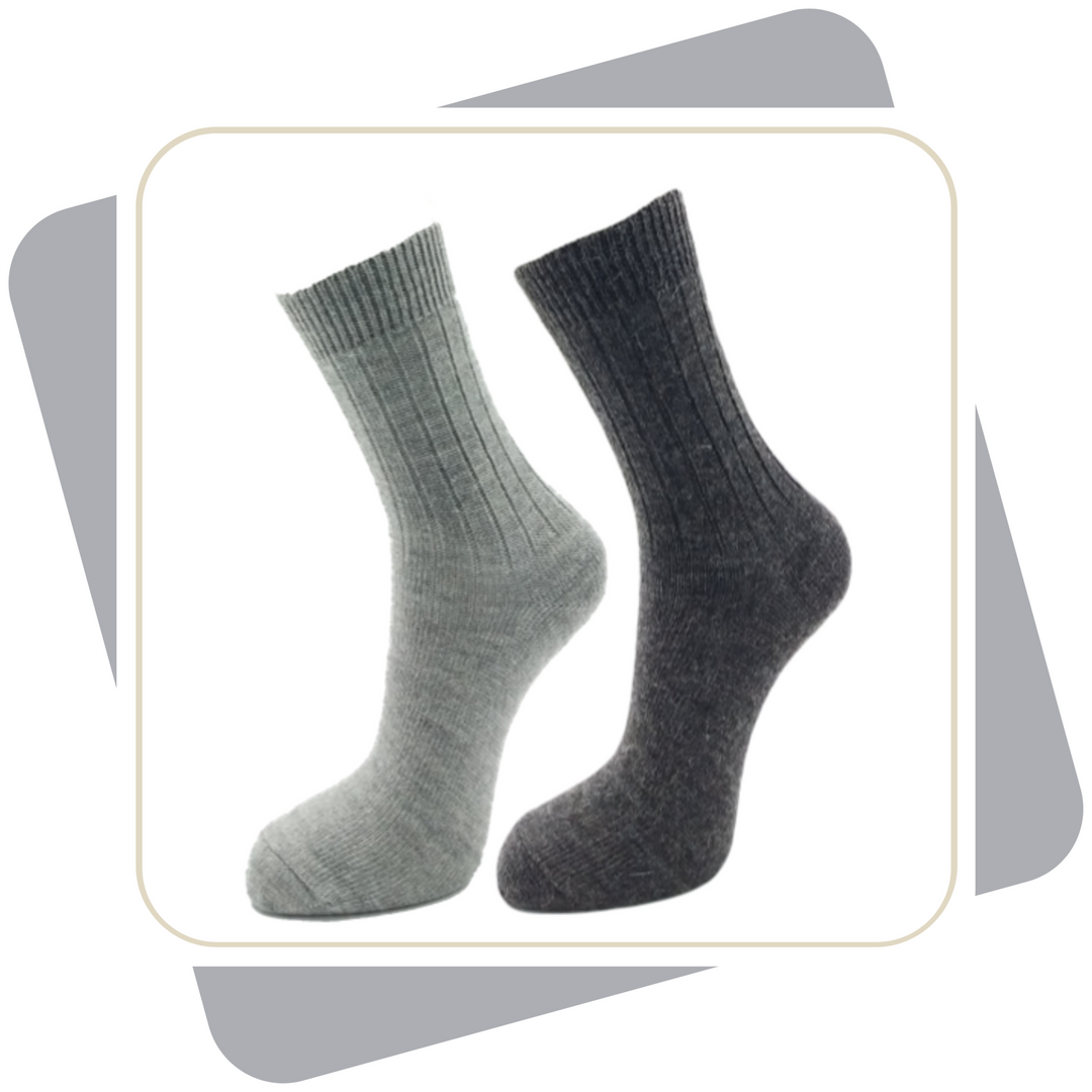 Damen Wollsocken mit Alpaka , dünne Qualität / 2 Paar