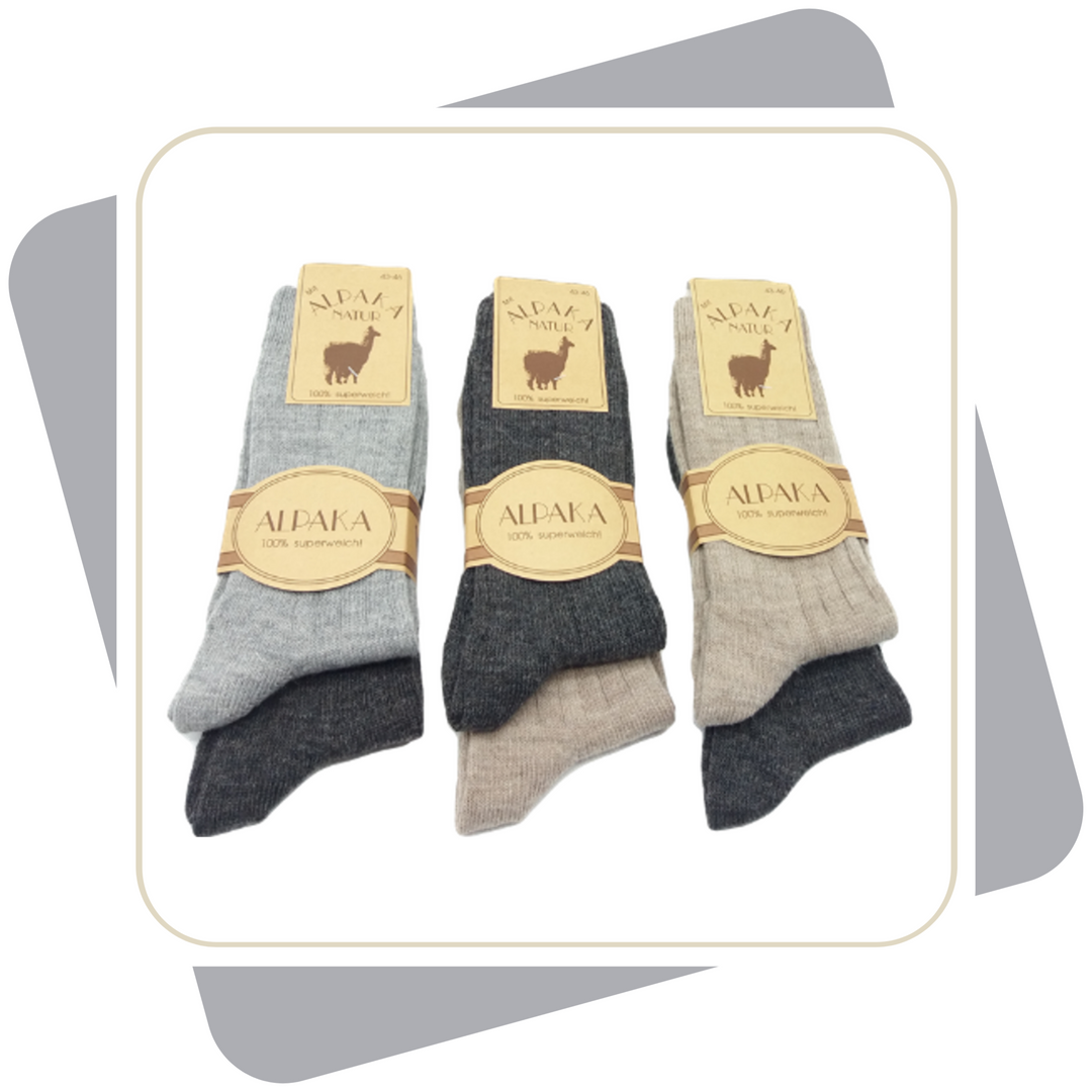 Damen Wollsocken mit Alpaka , dünne Qualität / 2 Paar