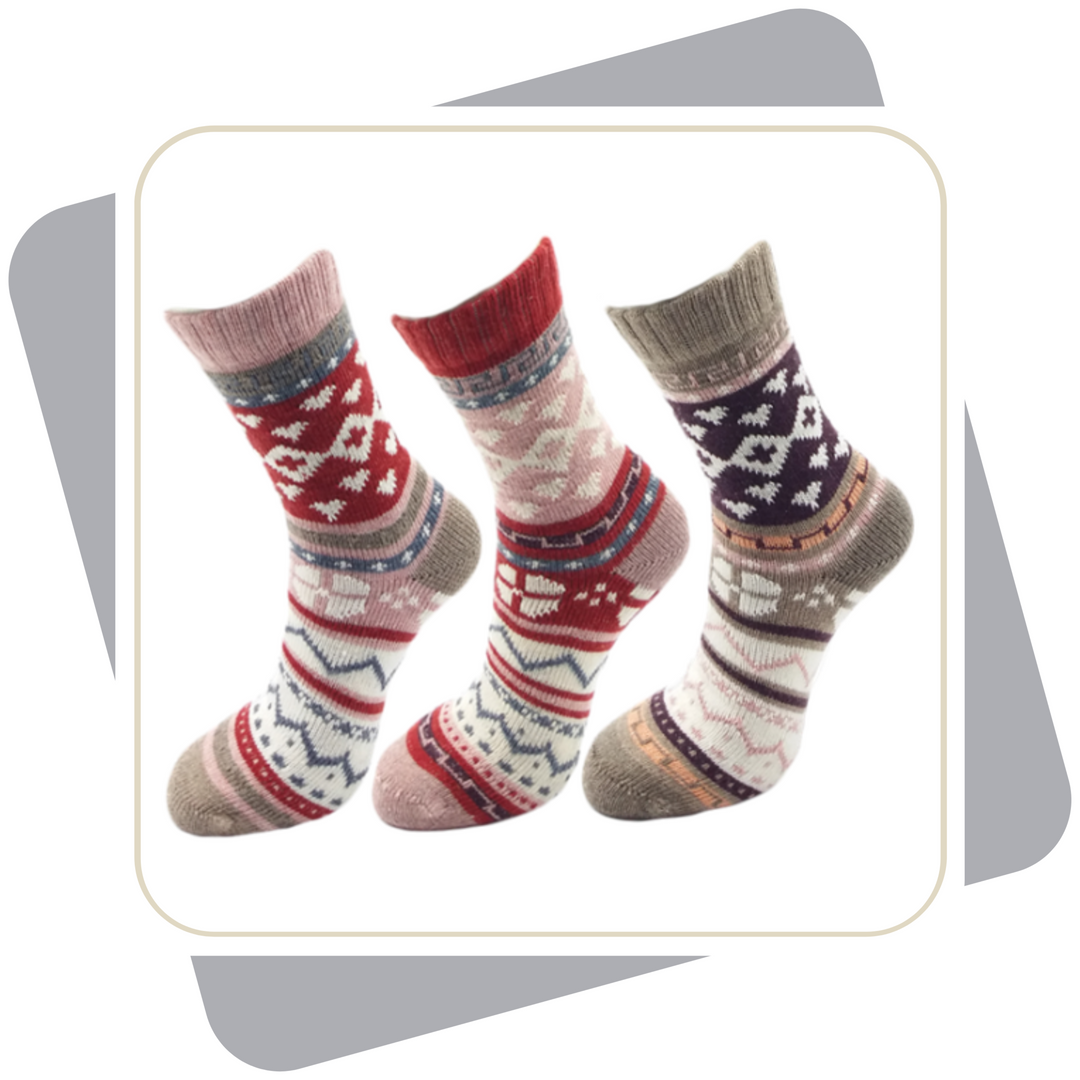 Damen Wollsocken mit Baumwolle / 3 Paar