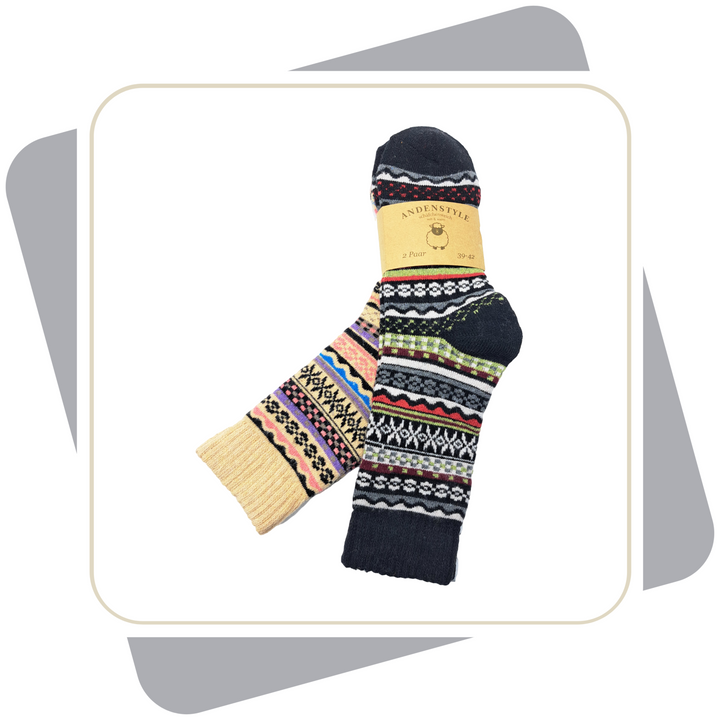 Damen Wollsocken, dicke und weiche Qualität / 2 Paar