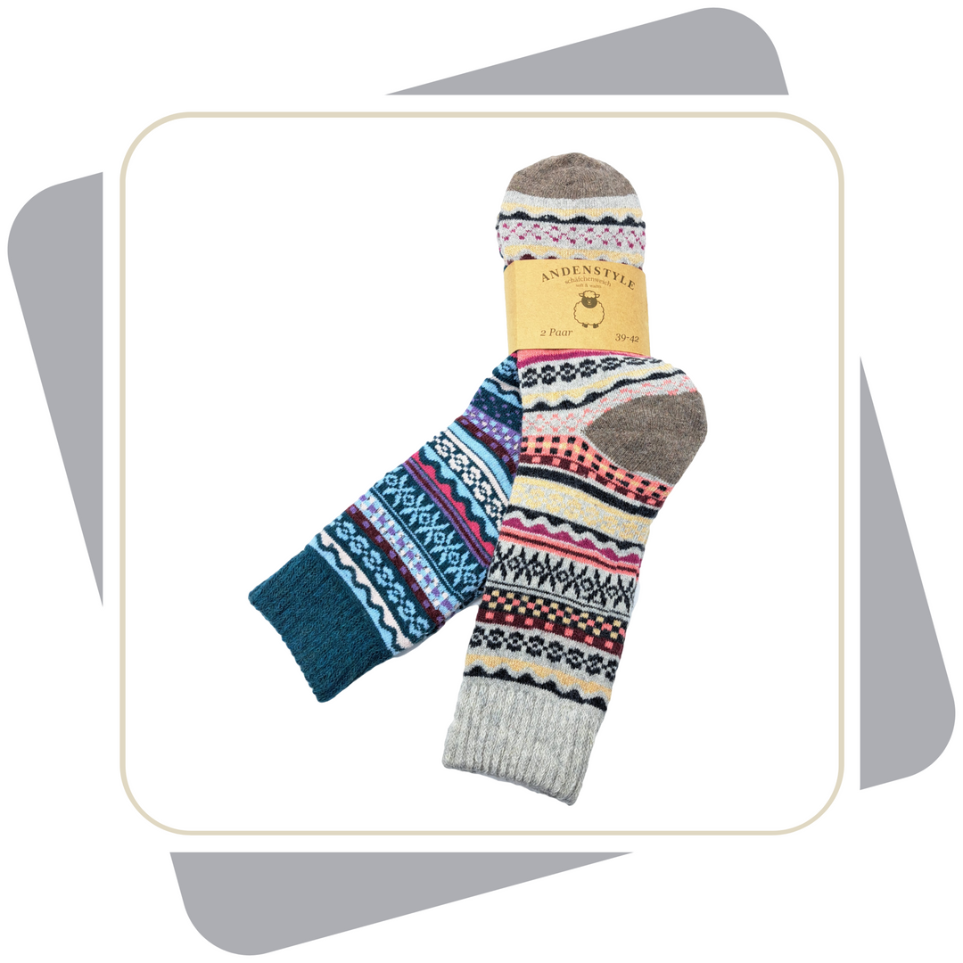 Damen Wollsocken, dicke und weiche Qualität / 2 Paar