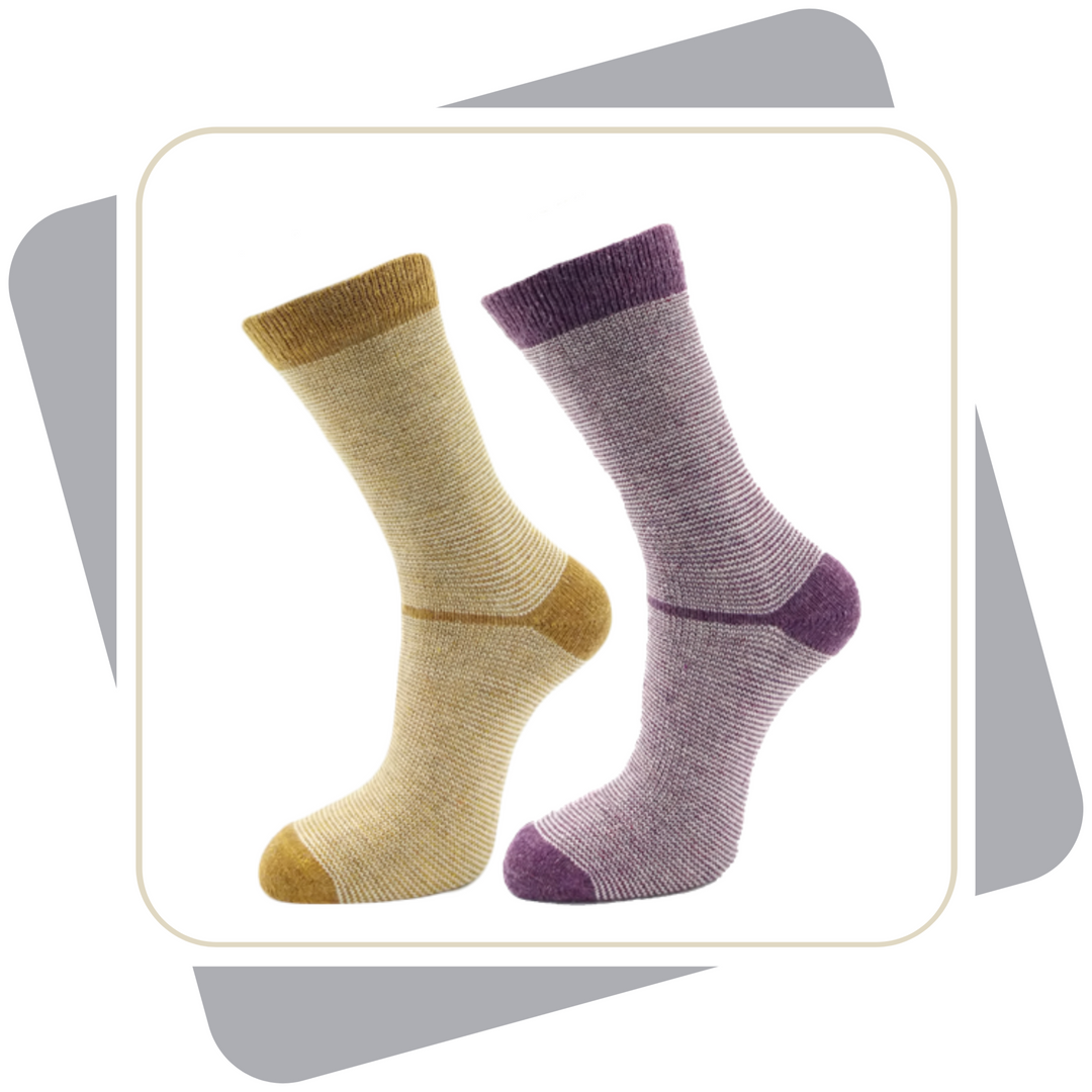 Damen Wollsocken mit Alpaka und Merinowolle, dünne Qualität / 2 Paar