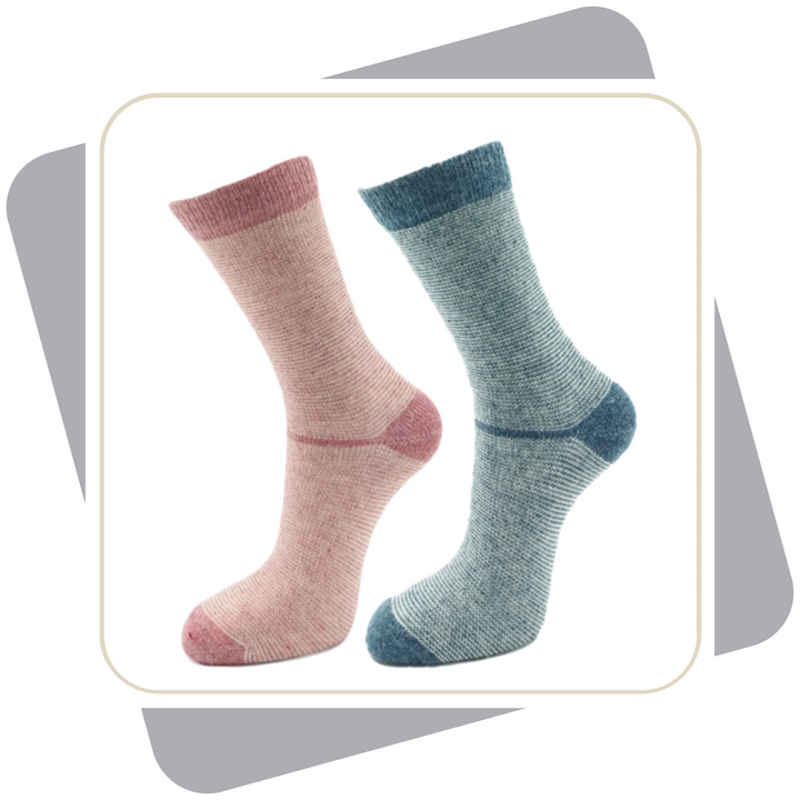 Damen Wollsocken mit Alpaka und Merinowolle, dünne Qualität / 2 Paar