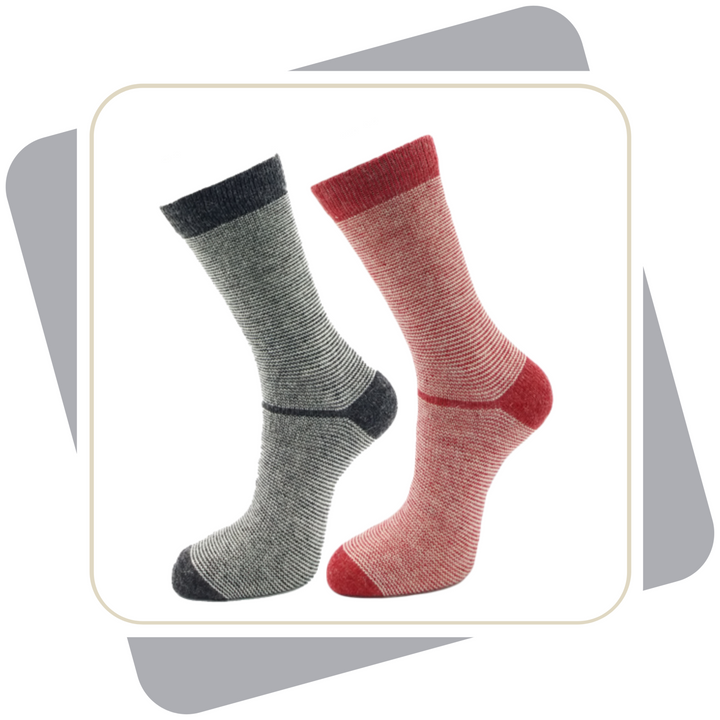 Damen Wollsocken mit Alpaka und Merinowolle, dünne Qualität / 2 Paar