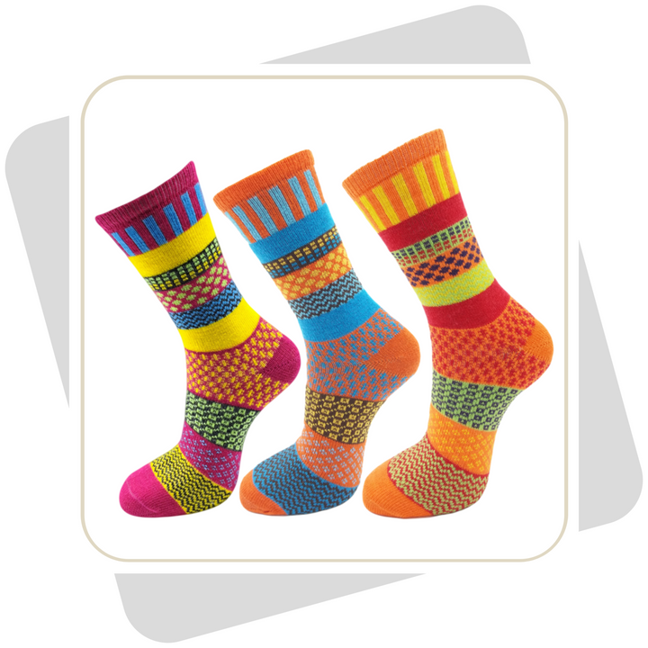 Damen Wollsocken, bunt \ 2 Paar