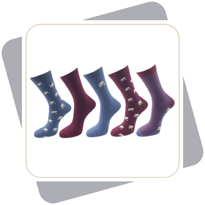 Damen Baumwollsocken  / 5 Paar