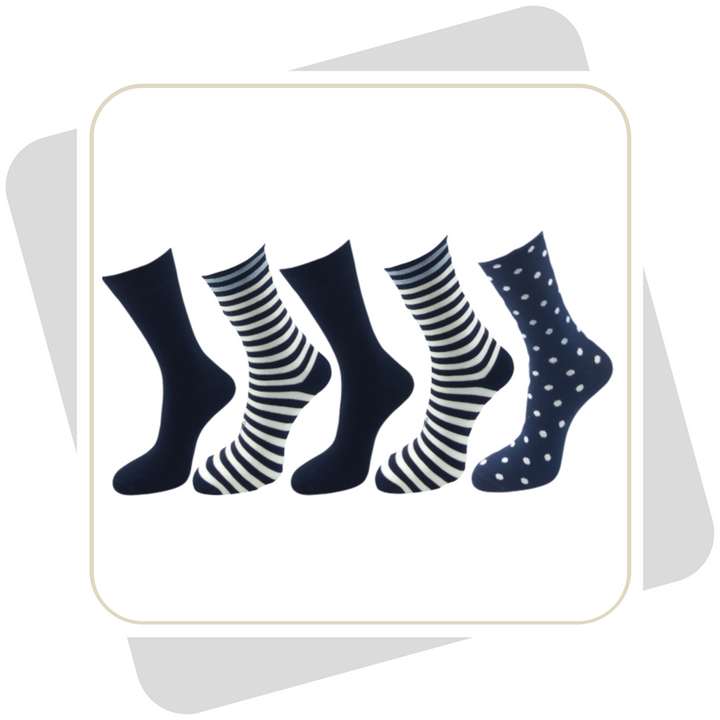 Damen Baumwollsocken mit Rollrand / 5 Paar