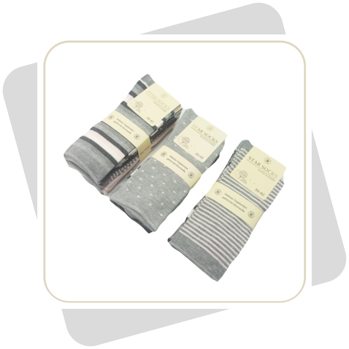 Damen Baumwollsocken mit Rollrand / 5 Paar