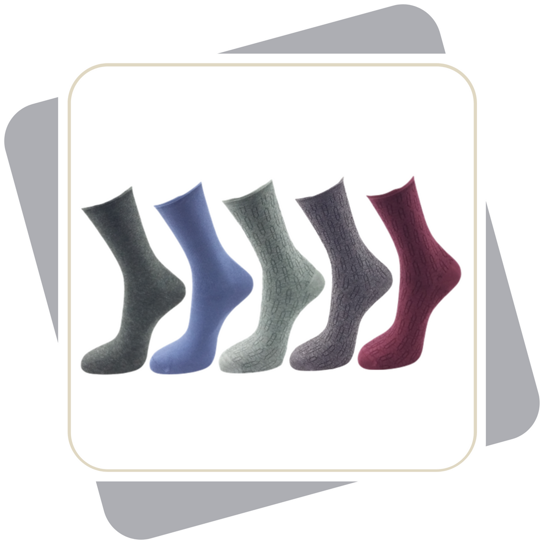 Damen Baumwollsocken mit Rollrand / 5 Paar