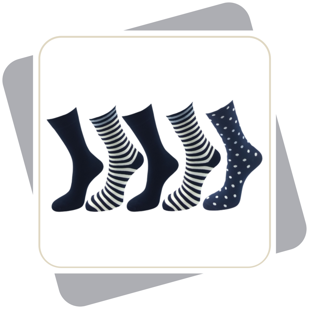 Damen Baumwollsocken mit Rollrand / 5 Paar