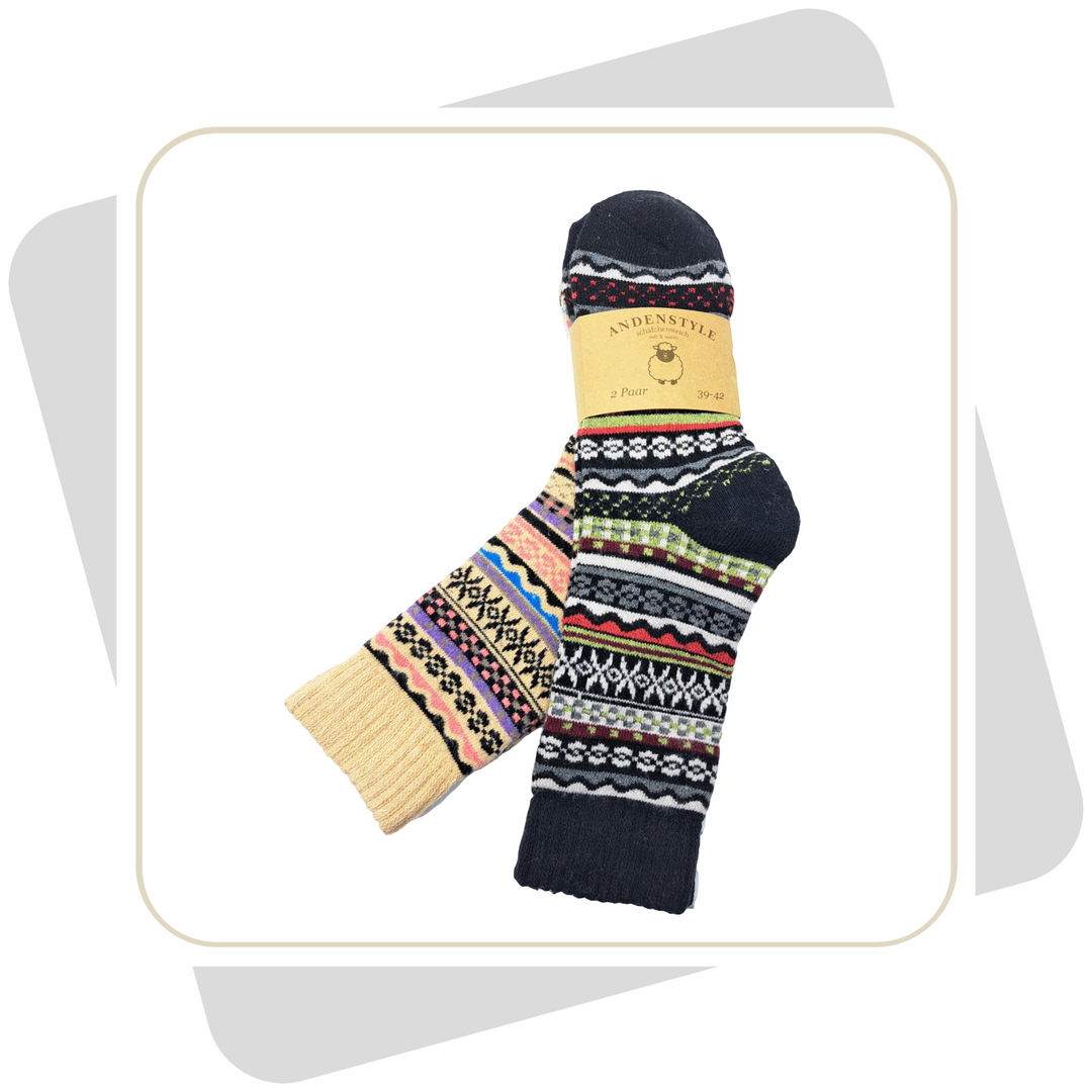 Damen Wollsocken, dicke und weiche Qualität / 2 Paar