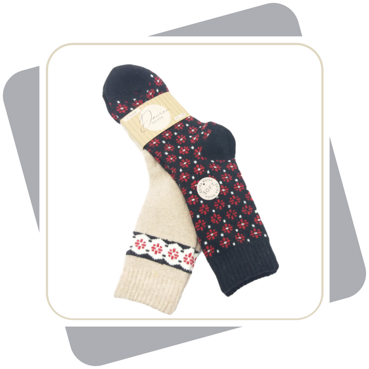 Damen Wintersocken mit Wolle  / 2 Paar