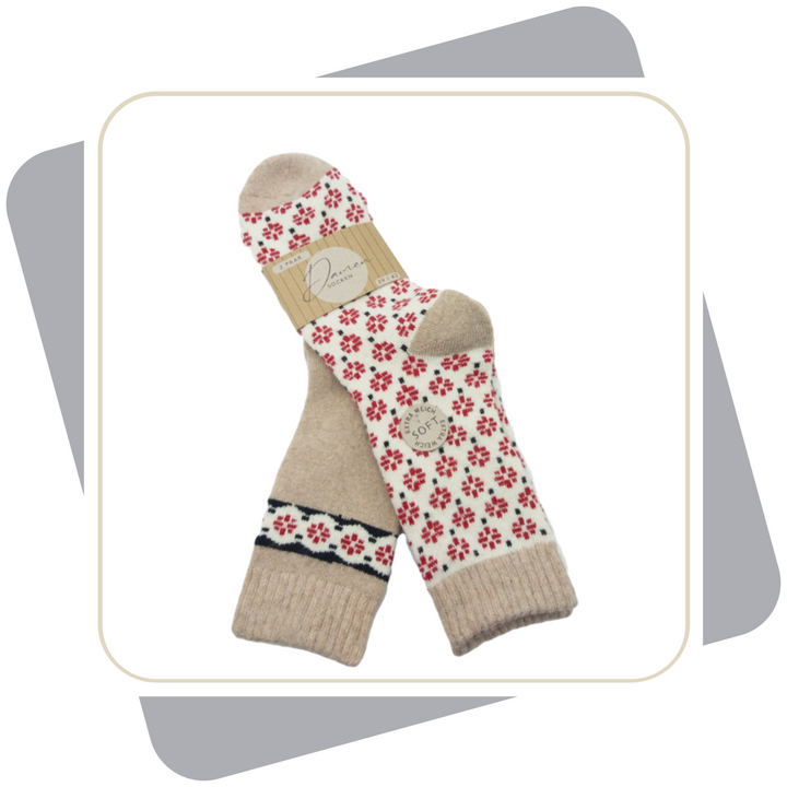 Damen Wintersocken mit Wolle  / 2 Paar