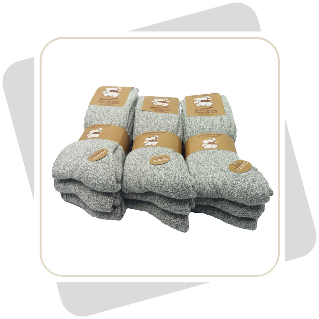 Herren Norwegersocken mit Wolle / 3 Paar