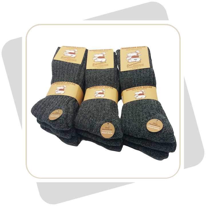 Herren Norwegersocken mit Wolle / 3 Paar