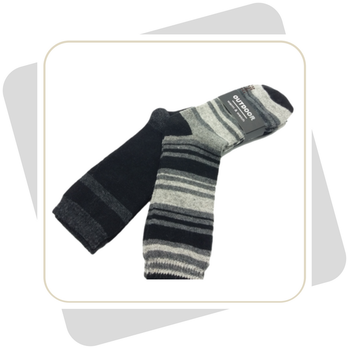 Herrensocken mit  Wolle, schwere Qualität / 2 Paar