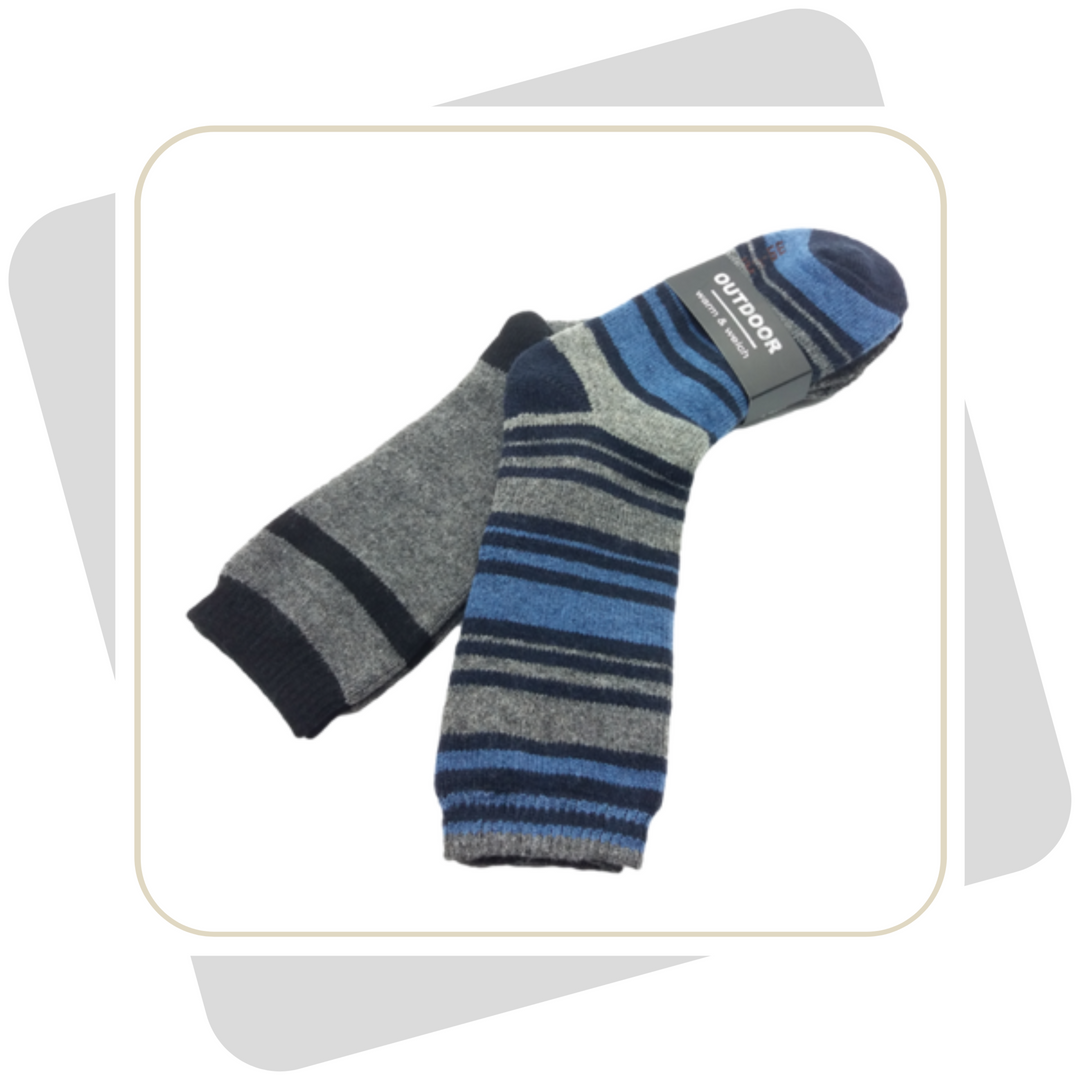 Herrensocken mit  Wolle, schwere Qualität / 2 Paar