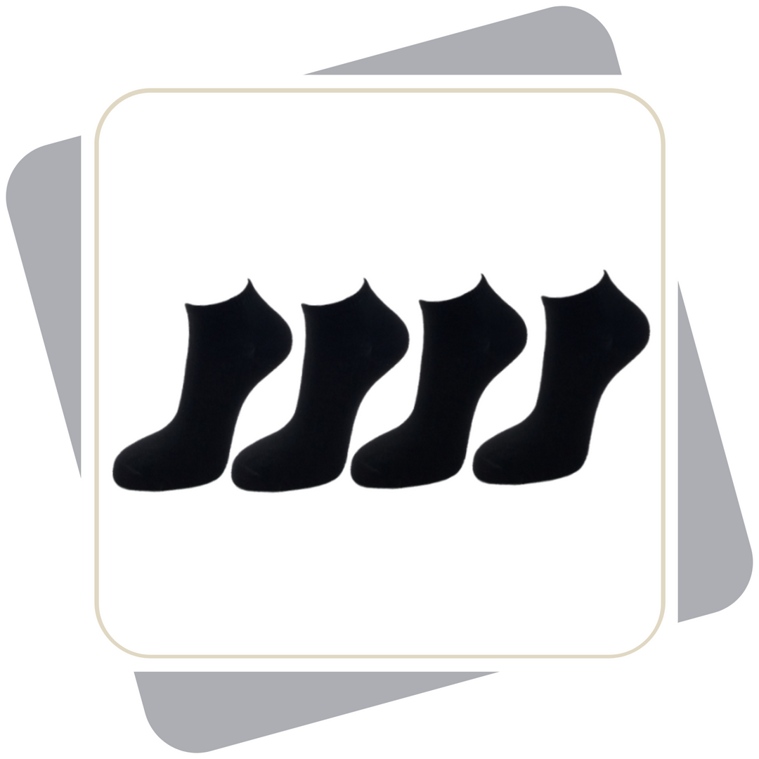 Herren Baumwoll Sneakersocken (Übergröße) / 4 Paar