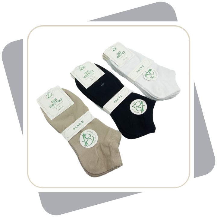 Herren Sneakersocken mit Bio-Baumwolle (Übergröße) / 3 Paar