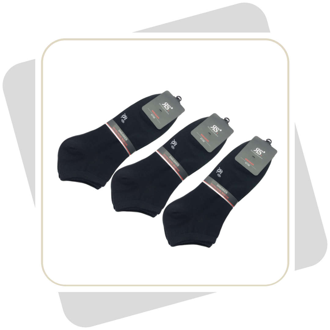 Herren Baumwoll Sneakersocken (Übergröße) / 4 Paar