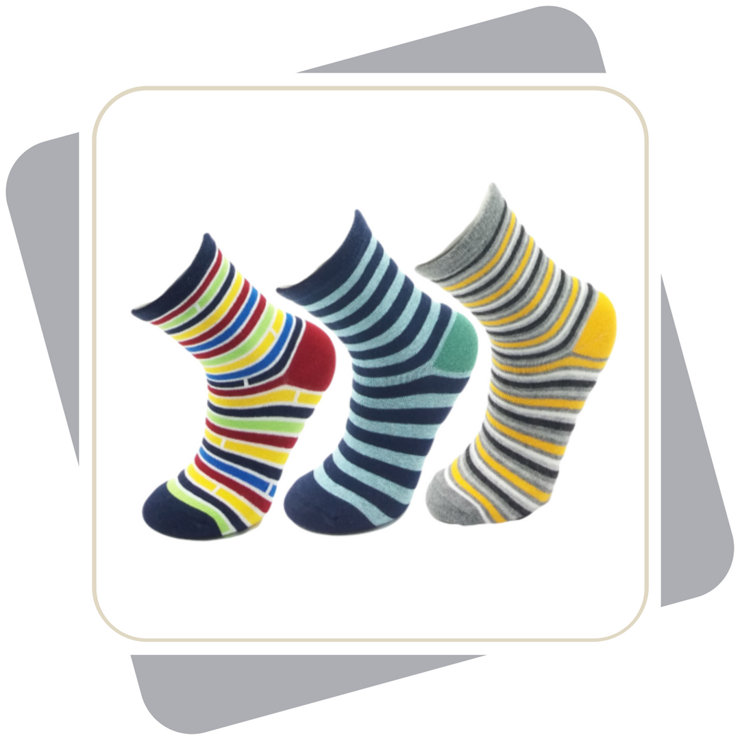 Kinder Ringelsocken mit Baumwolle / 3 Paar