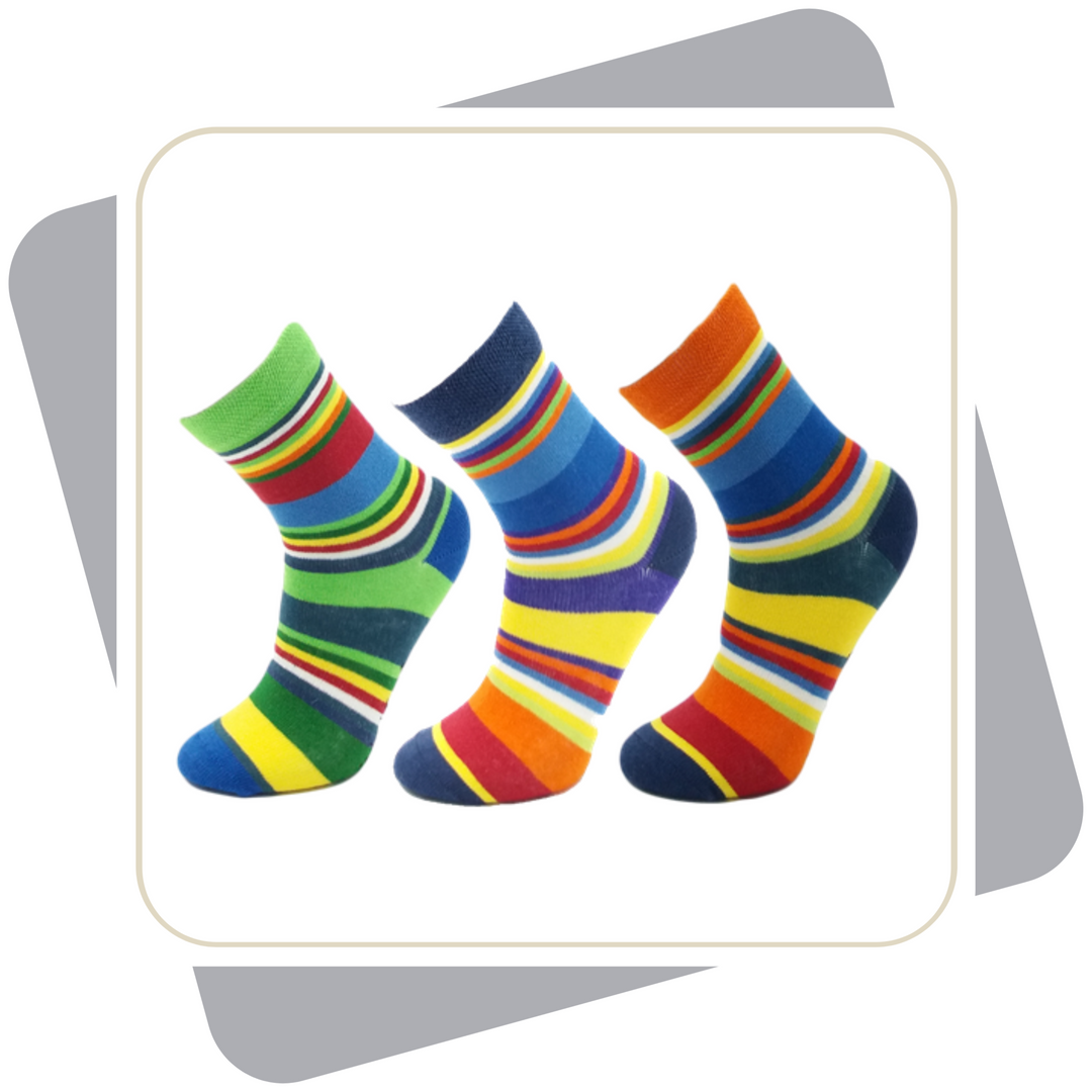 Kinder Ringelsocken mit Baumwolle / 3 Paar