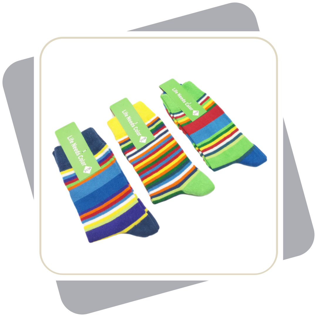 Kinder Ringelsocken mit Baumwolle / 3 Paar