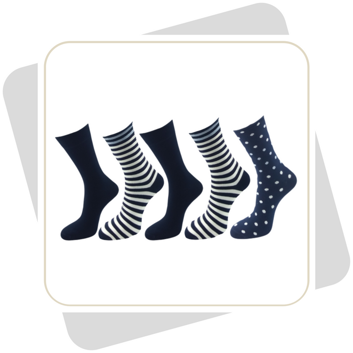 Damen Baumwollsocken mit Rollrand / 5 Paar