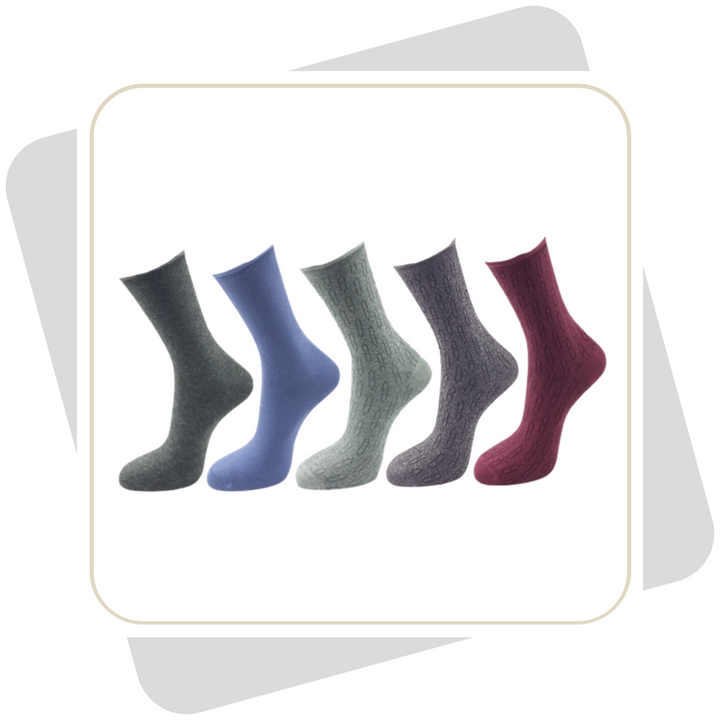 Damen Baumwollsocken mit Rollrand / 5 Paar