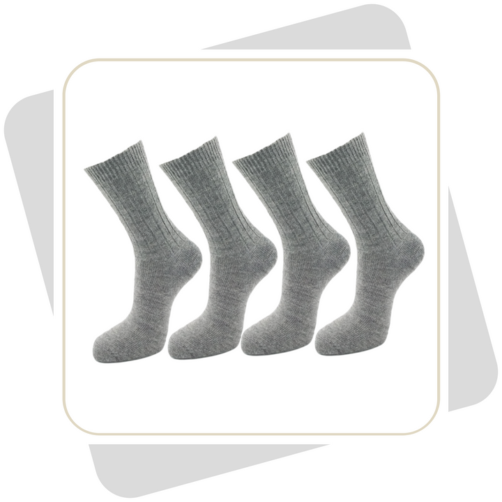 Damen 100% Wollsocken mit Alpaka und Schafwolle, dünne Qualität / 2 Paar