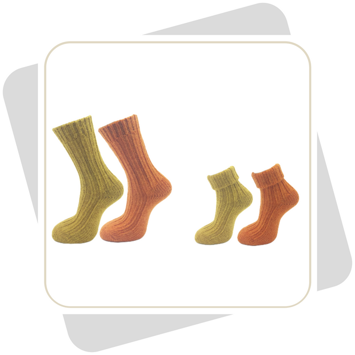 Damen Wollsocken mit Alpakawolle, schwere Qualität bunt / 2 Paar