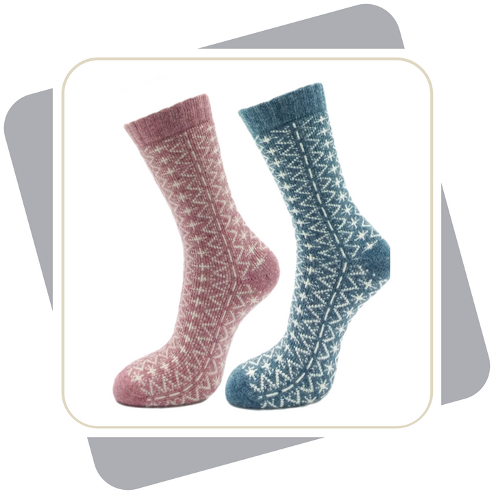 Damen Wollsocken mit Alpaka und Merinowolle, schwere Qualität \ 2 Paar